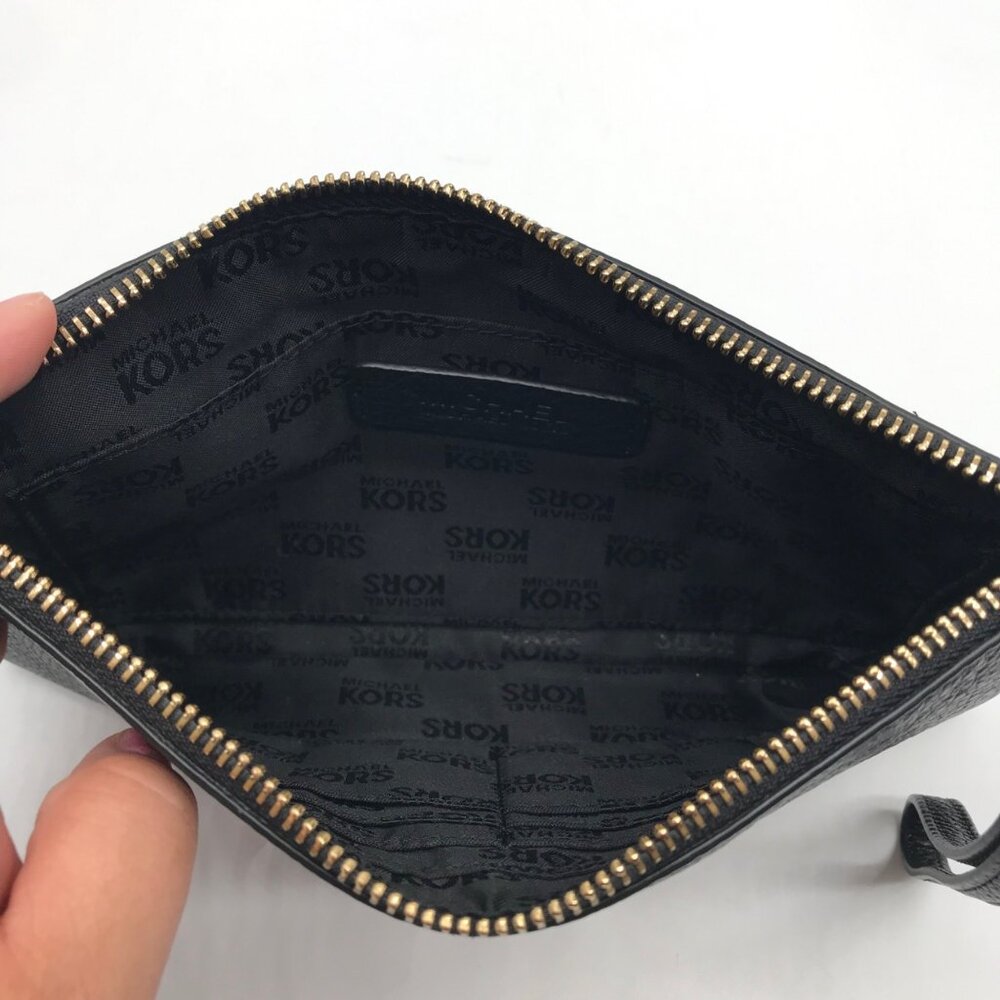 Michael Kors Black Pebbled Leather Fulton Large Writslet Clutch - Picture 11 of 11